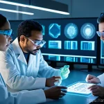 합성생물학의 데이터 공유 규범 - **Prompt 1: Collaborative Synthetic Biology Lab**
    "A hyperrealistic, cinematic portrayal of a vi...