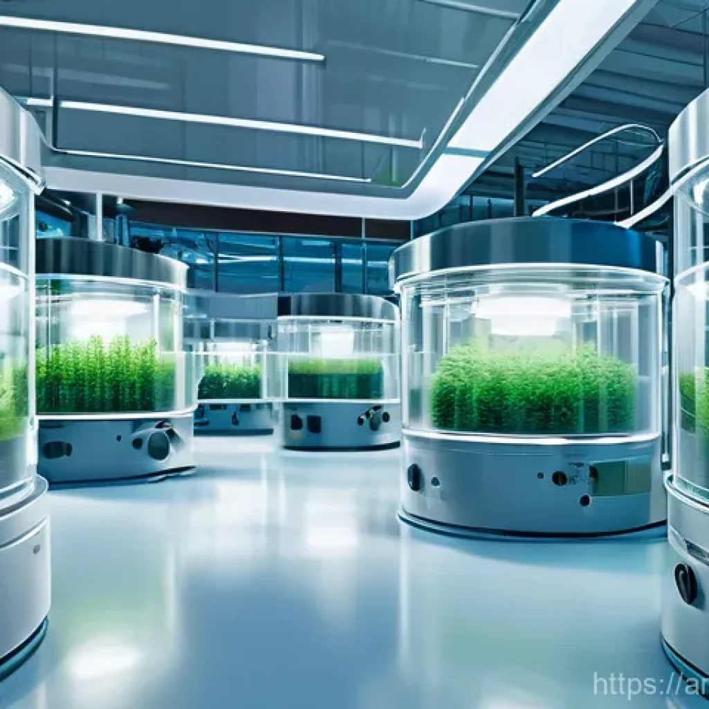 합성생물학의 산업적 응용 가능성 - **Prompt: Sustainable Biofuel Production in a Futuristic Lab**
    "A highly detailed, futuristic la...