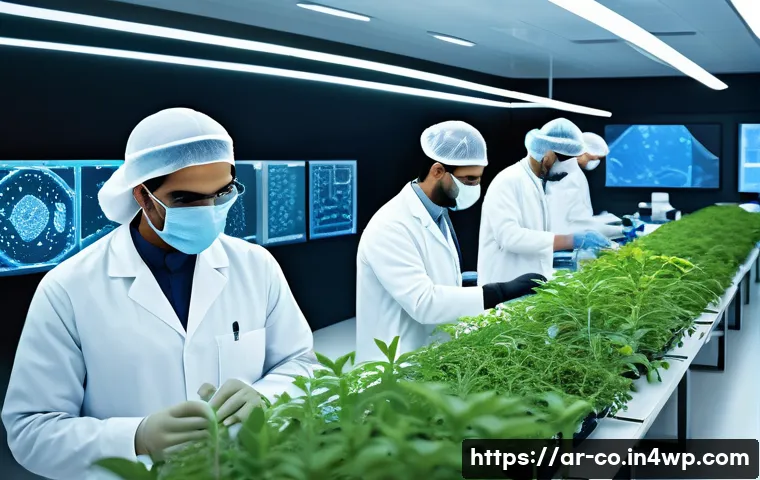 합성생물학의 상업적 성공 전략 - A modern biotechnology laboratory scene set in the Middle East, featuring diverse Arab scientists we...